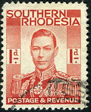 Rodesia do Sul - 1937 - Definitiva Jorge VI - 1D