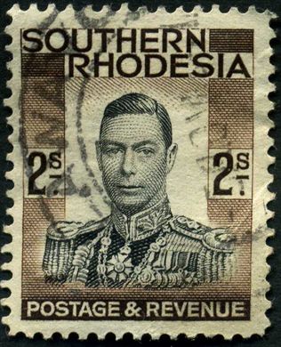 Rodesia do Sul - 1937 - Definitiva Jorge VI - 2Sh