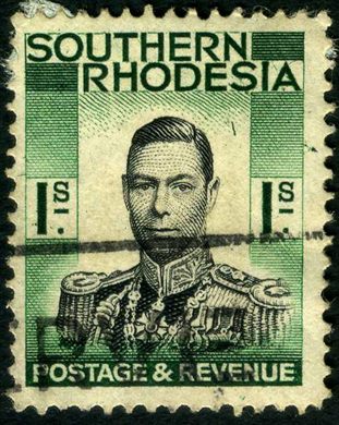 Rodesia do Sul - 1937 - Definitiva Jorge VI - 1Sh