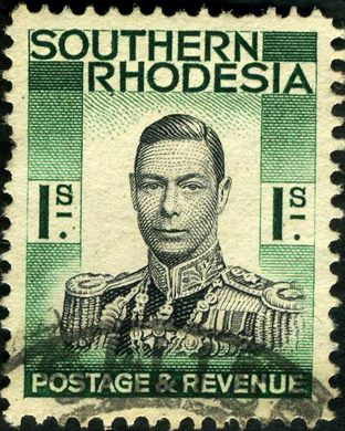 Rodesia do Sul - 1937 - Definitiva Jorge VI - 1Sh