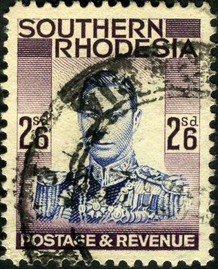 Rodesia do Sul - 1937 - Definitiva Jorge VI - 2Sh6D