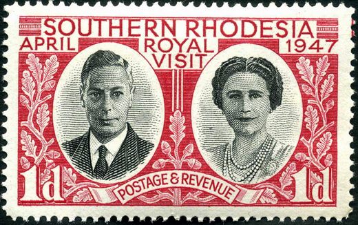 Rodesia do Sul - 1947 - Visita Real - 1D