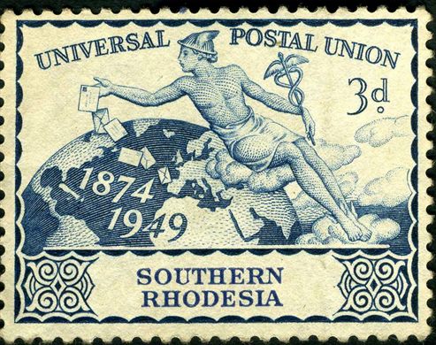 Rodesia do Sul - 1949 - 75 Anos UPU - 3D