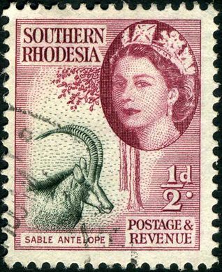 Rodesia do Sul - 1953 - Definitiva QEII - 0.5D