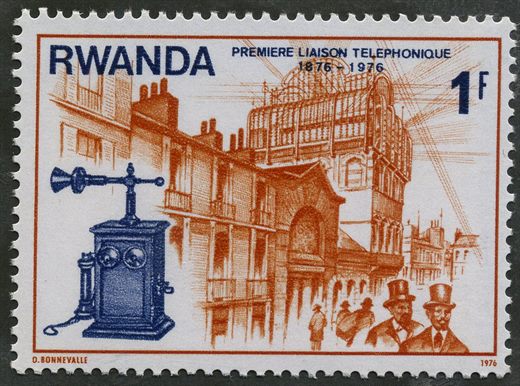 Ruanda - 1976 - Centenario Telefone - 1F