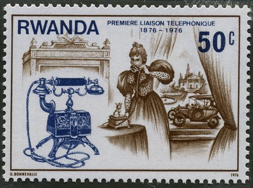 Ruanda - 1976 - Centenario Telefone - 50C