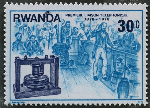 Ruanda - 1976 - Centenario Telefone - 30C
