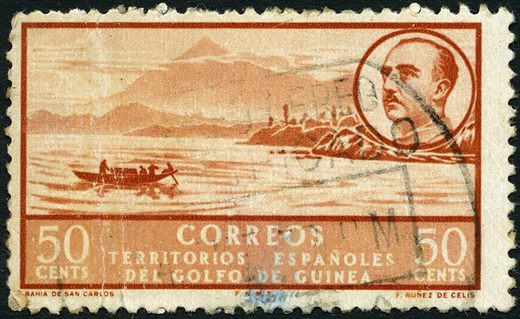 Territorios Espanhois do Golfo da Guine (Colonia) - 1949 - Paisagens e Franco - 50Cts