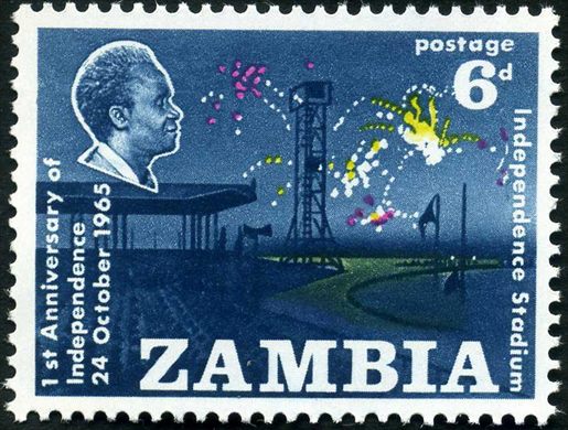 Zambia - 1965 - 1 Aniversario da Independencia - 6D