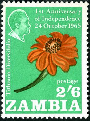 Zambia - 1965 - 1 Aniversario Independencia - 2S6D
