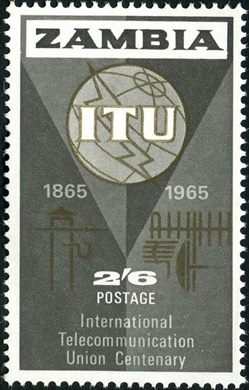 Zambia - 1965 - Centenario UIT - 2S6D