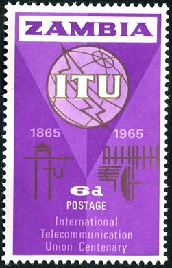 Zambia - 1965 - Centenario UIT - 6D