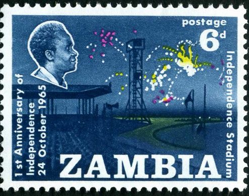 Zambia - 1965 - 1 Aniversario Independencia - 6D