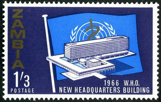 Zambia - 1966 - OMS Nova Sede - 1Sh3D
