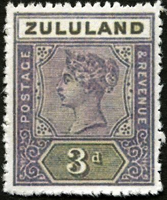 Zululand (Colonia Britanica) - 1894 - Rainha Vitoria - 3D