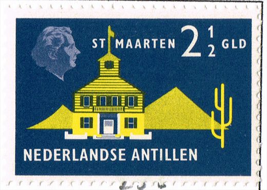 Antilhas Holandesas - 1958 - Sint Maarten Edificio - 2F50