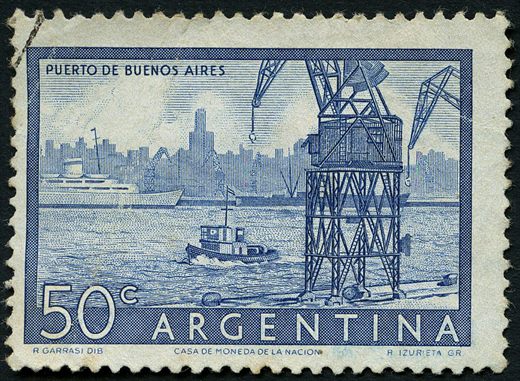 Argentina - 1954 - Porto de Buenos Aires - 50C