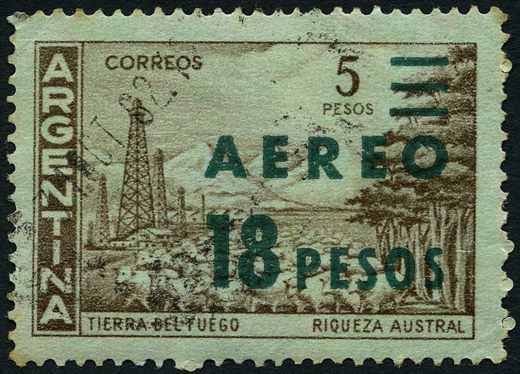 Argentina - 1954 - Proceres e Riquezas - 18Pesos (Aereo)
