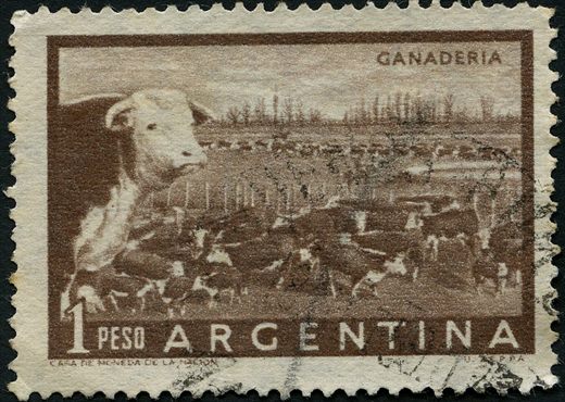 Argentina - 1954 - Proceres e Riquezas - 1Peso