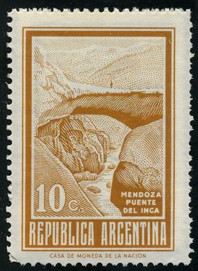 Argentina - 1954 - Puente del Inca - 10C