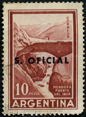 Argentina - 1954 - Puente del Inca Servicio Oficial - 10Pesos