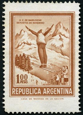 Argentina - 1954 - Bariloche Deportes de Invierno - 1Peso