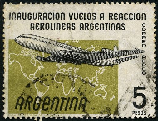 Argentina - 1959 - Inauguracao Voos Reacao Aerolineas Argentinas - 5Pesos