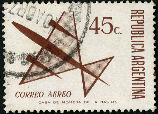 Argentina - 1963 - Correio Aereo Aviao Estilizado - 45C