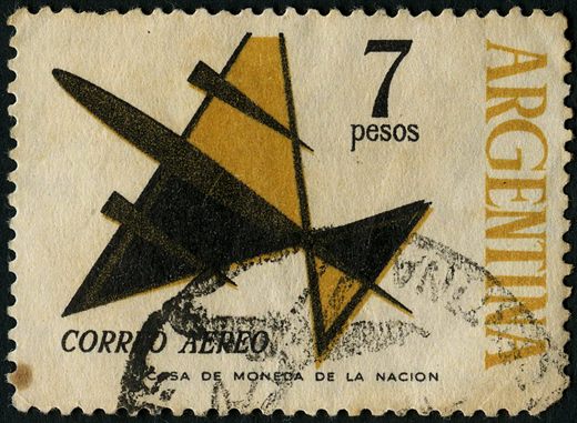 Argentina - 1963 - Correio Aereo Aviao Estilizado - 7Pesos