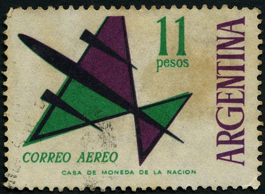 Argentina - 1963 - Correio Aereo Aviao Estilizado - 11Pesos