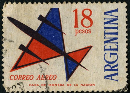 Argentina - 1963 - Correio Aereo Aviao Estilizado - 18Pesos