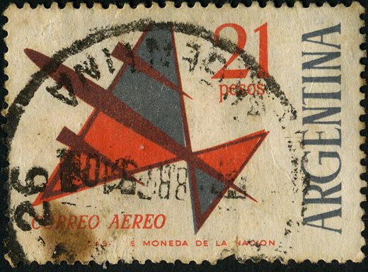 Argentina - 1963 - Correio Aereo Aviao Estilizado - 21Pesos