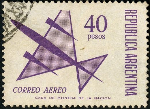 Argentina - 1963 - Correio Aereo Aviao Estilizado - 40Pesos