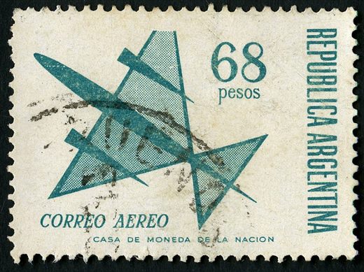 Argentina - 1963 - Correio Aereo Aviao Estilizado - 68Pesos