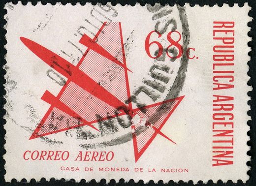Argentina - 1965 - Correio Aereo Aviao Estilizado - 68C