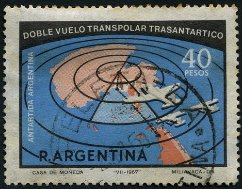 Argentina - 1967 - Duplo Voo Transpolar Antartida - 40Pes