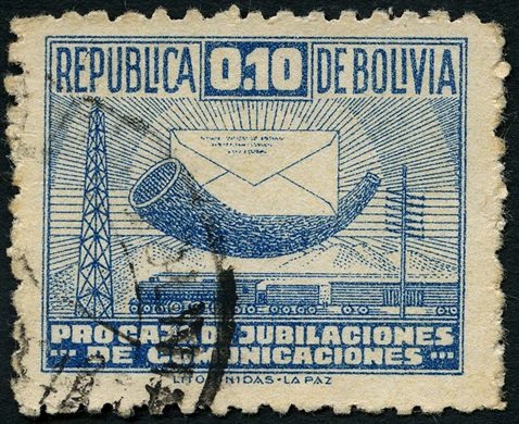 Bolivia - 1945 - Pro Caja Jubilaciones Comunicaciones - 0.10Bs