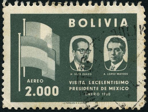 Bolivia - 1960 - Visita Presidente Mexico - 2000Bs