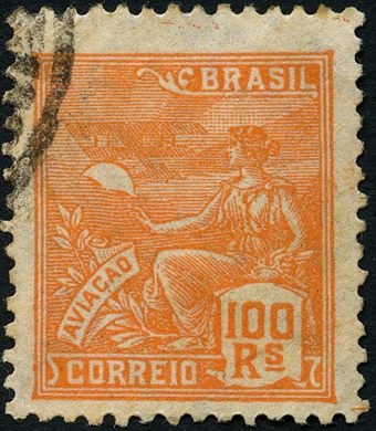 Brasil - 1920 - Serie Vovo Aviacao - 100Rs