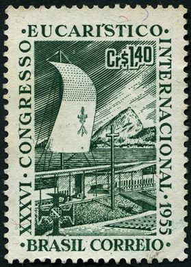Brasil - 1955 - XXVI Congresso Eucaristico Internacional - 1.40Cr