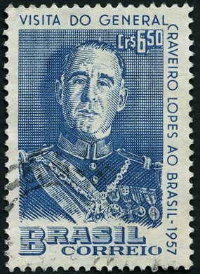 Brasil - 1957 - Visita General Craveiro Lopes - 6.50Cr