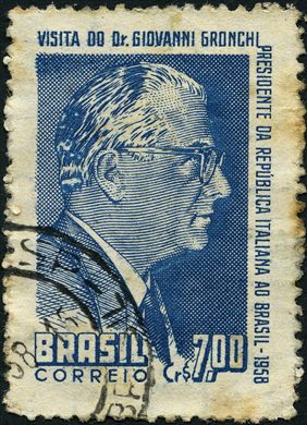 Brasil - 1958 - Visita Presidente Gronchi Italia - 7Cr