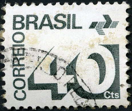 Brasil - 1972 - Numerais e Simbolo ECT - 40Cts
