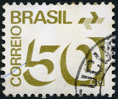 Brasil - 1972 - Numerais e Simbolo ECT - 50Cts