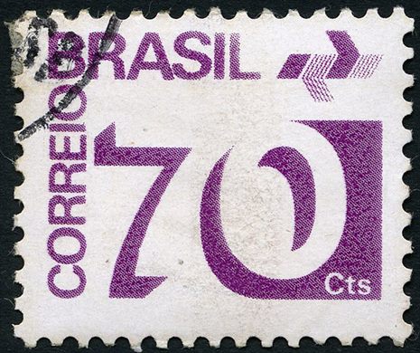 Brasil - 1972 - Numerais e Simbolo ECT - 70Cts