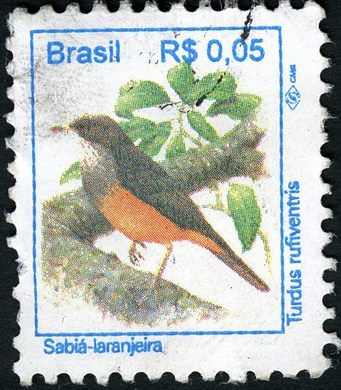 Brasil - 1994 - Fauna - Sabia-laranjeira - R0.05