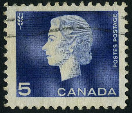 Canada - 1962 - Definitivas Cameo - Rainha Isabel II Trigo - 5C