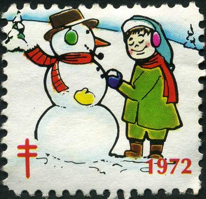 Canada - 1972 - Selo Tuberculose Natal Boneco de Neve - Sem Valor