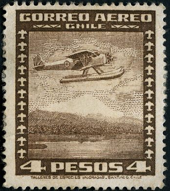Chile - 1935 - Hidroaviao Especies Valoradas - 4Pesos