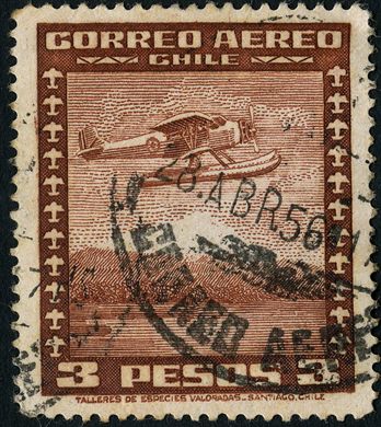 Chile - 1935 - Hidroaviao Especies Valoradas - 3Pesos